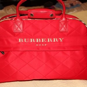 Burberry Red & Signature Tartan Check Golf Bag